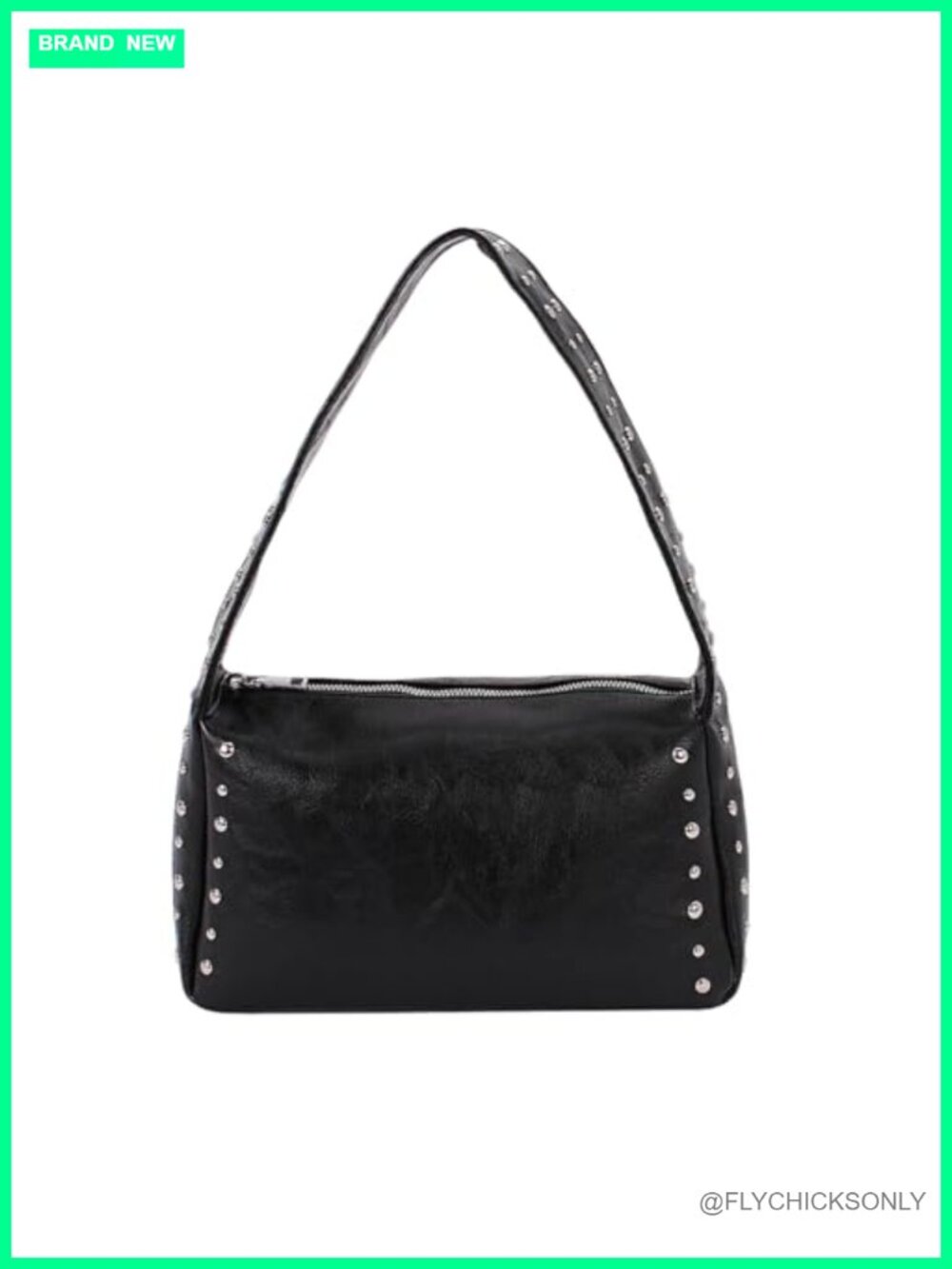 Studded Faux Leather Shoulder Bag for Women Y2K Trendy Purse